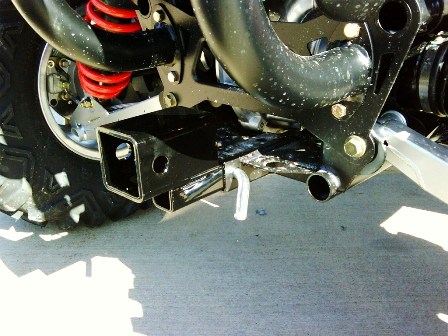 Polaris ATV Hitch Converts From 1 1/4 inch to 2 inch.